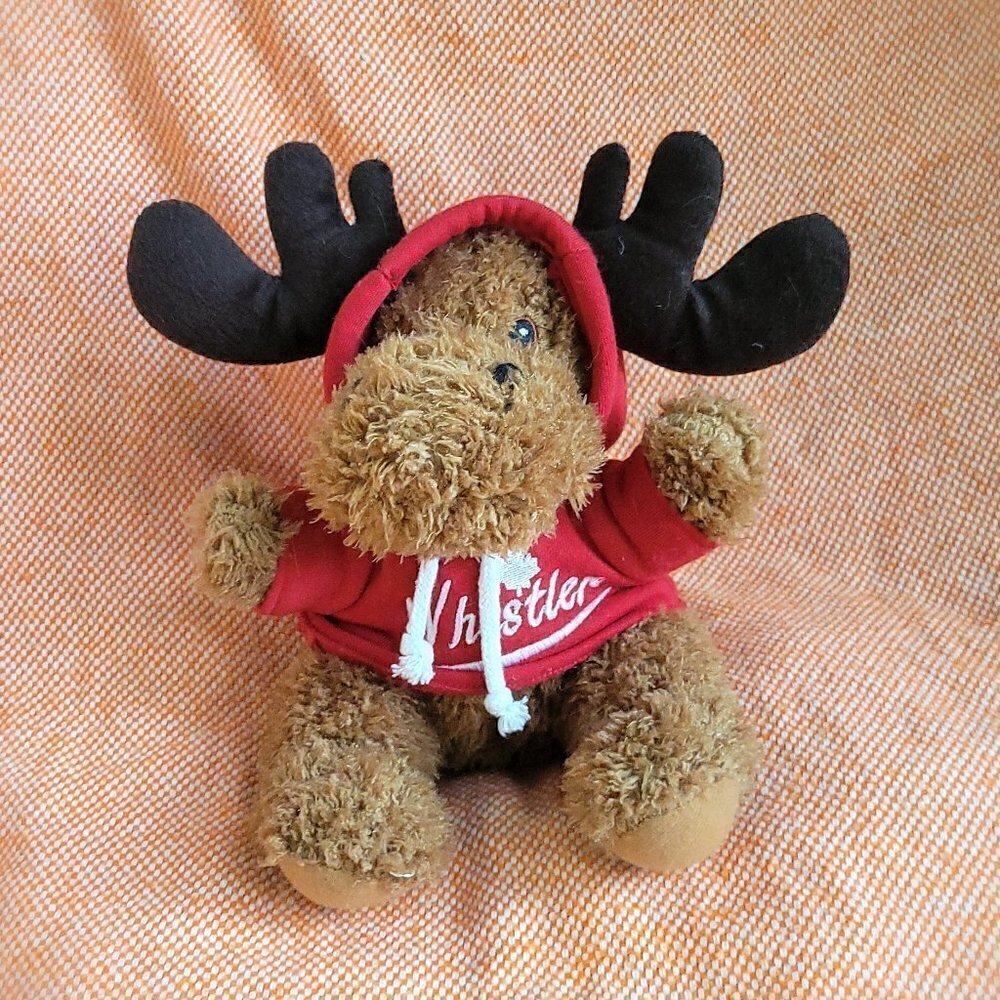NWOT Creature Comforts Moose With Red Whistler Hoodie With Maple Leaf Embroidery